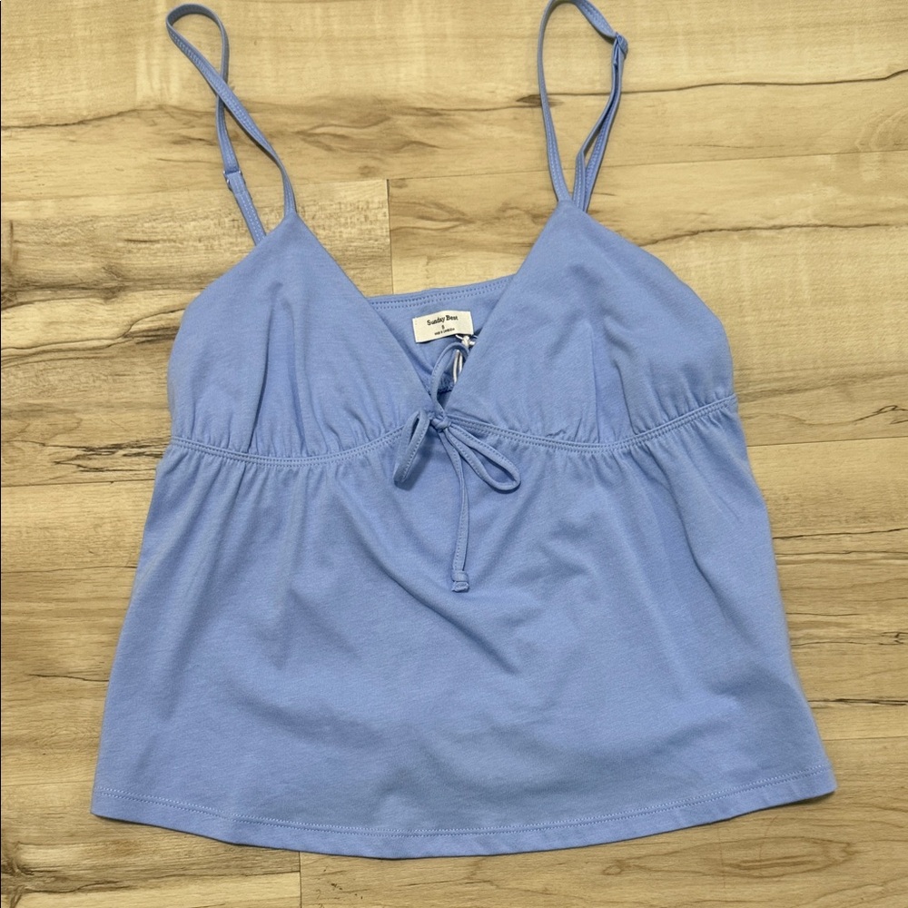 Aritzia Light Blue Camisole with Tie Front